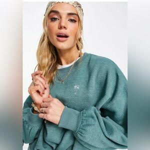 Billabong x Salty Blonde Teal Green Crewneck Sweater